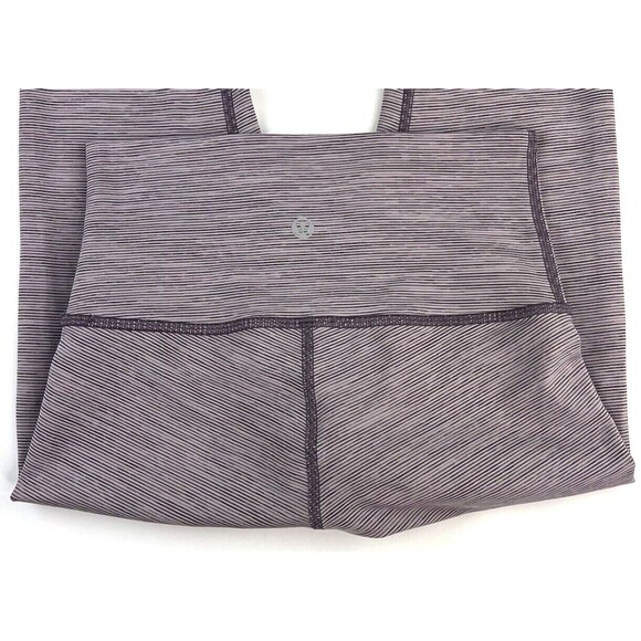 Lululemon Wunder Under High Rise Tight 28" Luxtreme Purple Striped Womens Sz 2 - Picture 4 of 13
